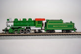 N scale Bachmann Industries Prairie 2-6-2 locomotive with tender, detailed model train for model railway enthusiasts.