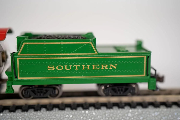 Bachmann Industries N scale Prairie 2-6-2 locomotive with tender, detailed model train for model railway enthusiasts.