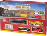 HO scale Bachmann Trains Echo Valley Express DCC sound electric train set with locomotive and cars, ready to run on model railway layouts.