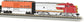 N scale Bachmann Industries Super Chief electric train set with locomotive and passenger cars on a model railway track.