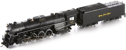 Bachmann Industries Inc. HO scale 2-8-4 Berkshire steam locomotive with DCC sound, detailed model train for model railroading enthusiasts.