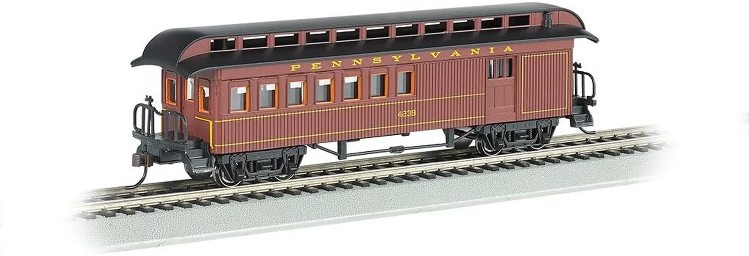 HO scale Old-Time Combine Car with round-end clerestory roof by Bachmann Industries Inc. for model train collections.