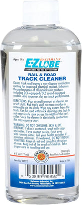 Bachmann Industries Track and Rail Cleaner bottle, 6 fl oz, compatible with all model train scales, for cleaning locomotive tracks.