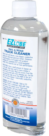 Bachmann Industries Track and Rail Cleaner 6 fl oz bottle, compatible with all model train scales, used for cleaning railroad tracks.