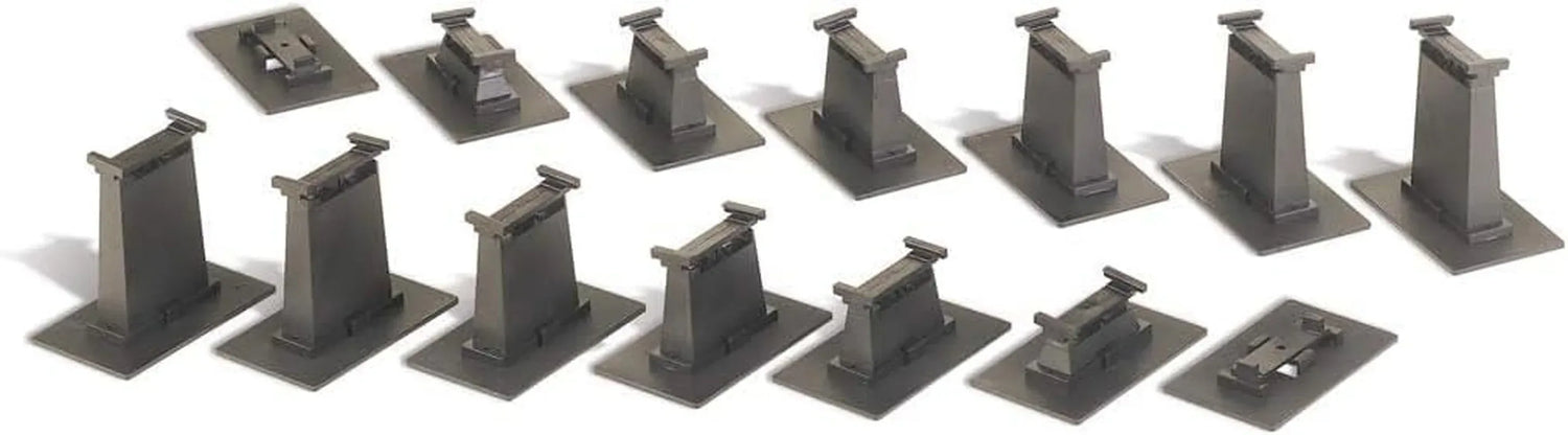 HO scale Bachmann Trains 14-piece E-Z Track graduated pier set with gray concrete piers and track components for model train layout