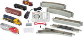 HO scale electric train set with Bachmann Industries Inc. Digital Commander DCC system, ready to run, featuring detailed train cars and track.