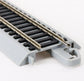 Four Bachmann Trains HO scale snap-fit E-Z Track 3-inch straight sections with nickel silver rails and gray roadbed.