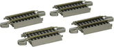 Bachmann Trains HO Scale Snap-Fit E-Z Track 4.50-inch straight track with nickel silver rails and gray roadbed, 4-pack.