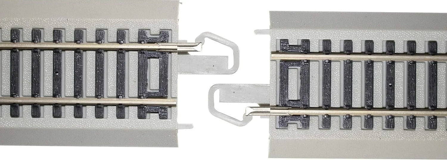 Bachmann Trains HO scale Snap-Fit E-Z Track 4.50-inch straight track set with nickel silver rails and gray roadbed, 4-pack