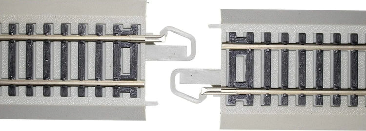 Bachmann Trains HO scale Snap-Fit E-Z Track 4.50-inch straight track set with nickel silver rails and gray roadbed, 4-pack