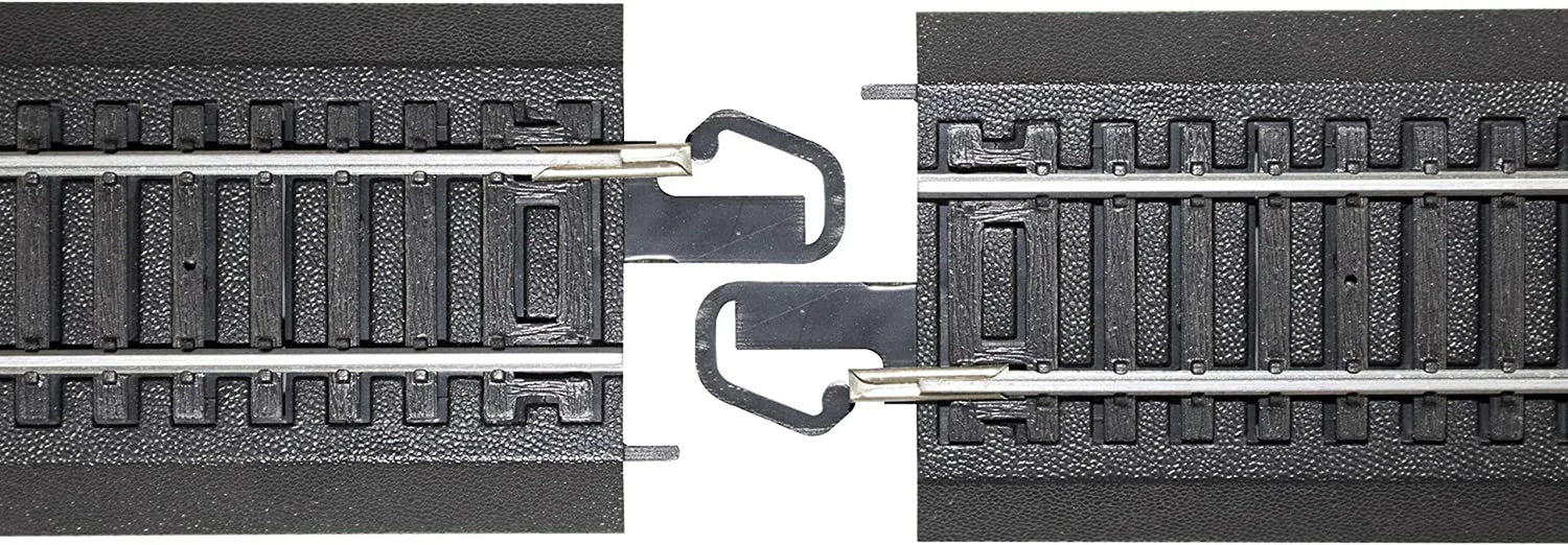 Bachmann Trains HO Scale E-Z Track pack with steel alloy rails and black roadbed, white medium ties, for model train layouts