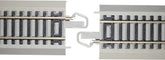 HO scale Bachmann Trains EZ Track expansion set with nickel silver rails and grey roadbed, medium size layout.