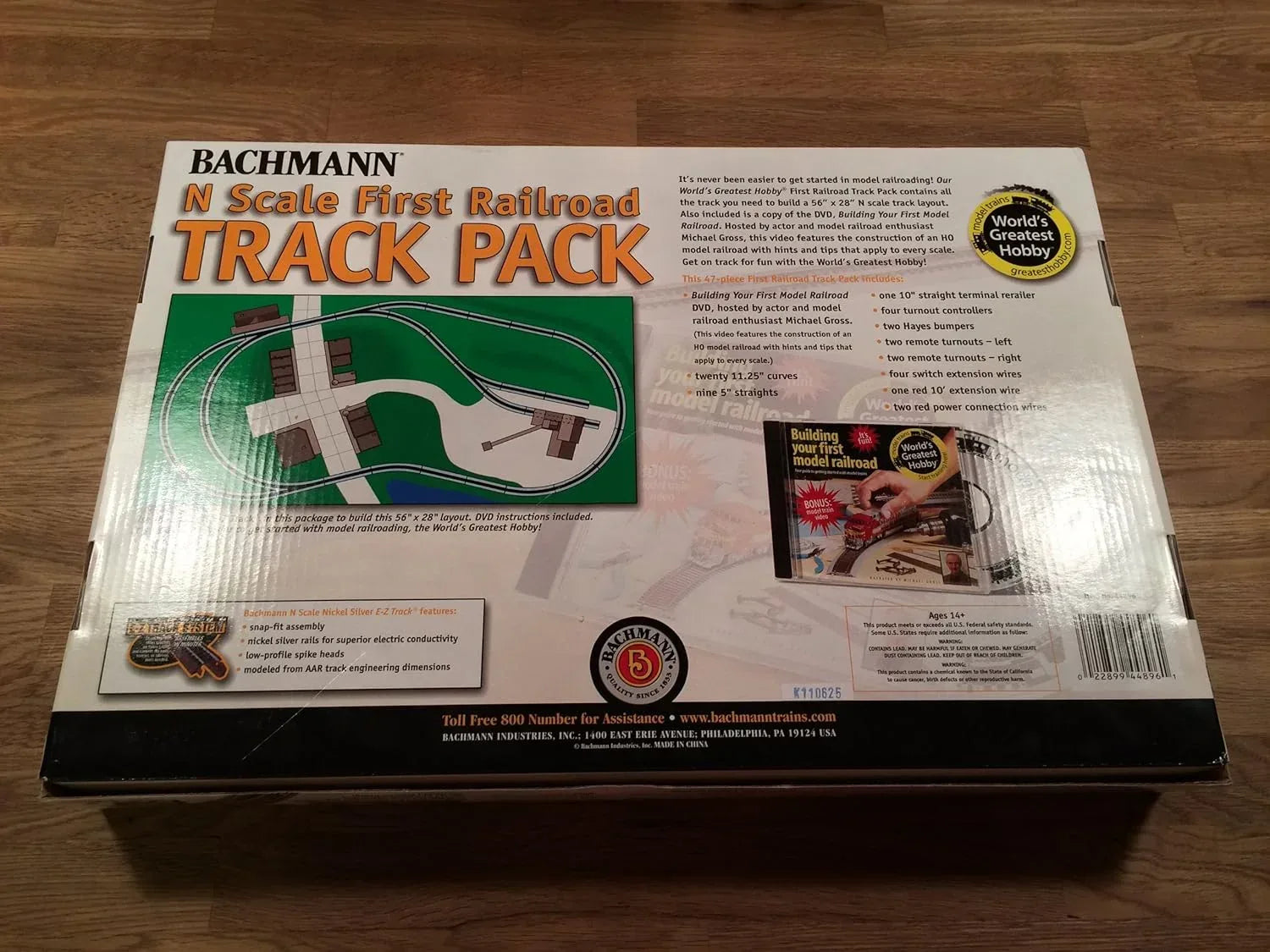 N scale Bachmann Industries Inc. World’s Greatest Hobby track pack with connecting model train tracks and accessories for model railroading