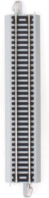 Bachmann Trains HO scale snap-fit E-Z Track 9-inch straight track pack with nickel silver rails and gray roadbed, 4-piece set.