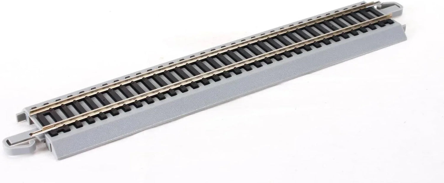 Bachmann Trains HO Scale 9-inch straight E-Z Track section with nickel silver rails and gray roadbed, 4-pack for model train layout