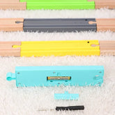 Blue wooden train track with vocal track trap touch simulation sound, compatible with all railway toy brands, for children&