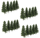 Set of 40 dark green pine model cedar trees, 2.72 inches tall, for HO scale model railroad scenery and landscape design.