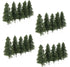 Set of 40 dark green pine model cedar trees, 2.72 inches tall, for HO scale model railroad scenery and landscape design.