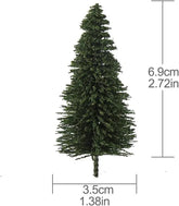 40 dark green pine model cedar trees, 2.72 inches tall, for HO scale model railroad scenery and landscape design.