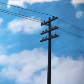 Set of 2 to 5 scale power line poles for OO, HO, N scale model railroads and architectural models, by BYMRR Train Store.