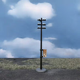 Set of 2 to 5 scale power line poles for OO, HO, and N gauge model railroads and architectural models by BYMRR Train Store