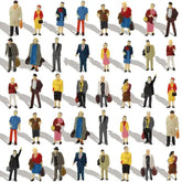Evemodel HO Scale Painted Passenger Figures - Seated and Standing 1:87 Model Train Accessories (P8715) - BYMRR Train Store