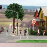 HO scale painted passenger figures by BYMRR Train Store, seated and standing model train accessories for 1:87 scale.
