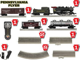 Pennsylvania Flyer Electric O Gauge Train Set Featuring Bluetooth 5.0 and Remote Control - BYMRR Train Store