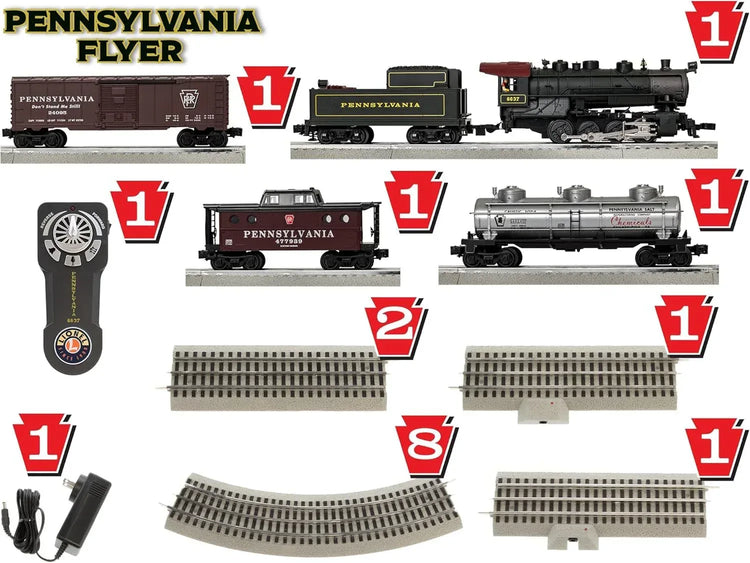 Pennsylvania Flyer Electric O Gauge Train Set Featuring Bluetooth 5.0 and Remote Control - BYMRR Train Store