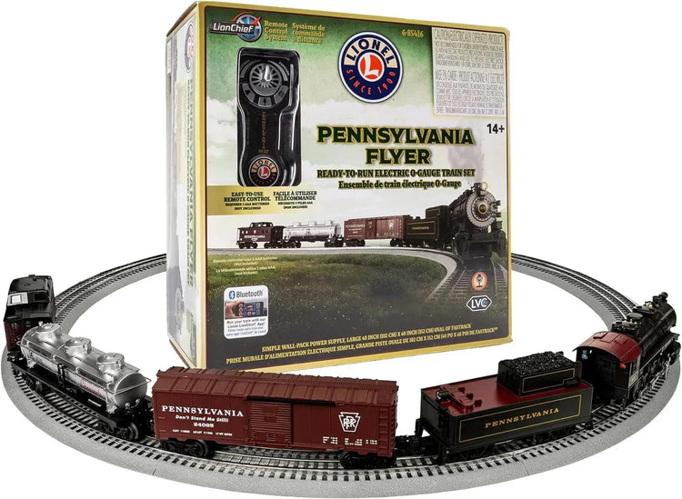 Pennsylvania Flyer Electric O Gauge Train Set Featuring Bluetooth 5.0 and Remote Control - BYMRR Train Store