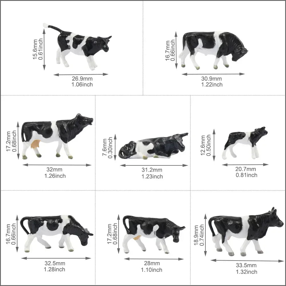 HO scale model train farm set with horses, cows, figures, and farm scenery in detailed 1:87 scale by Evemodel.