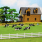 HO scale 1:87 model train farm set with horses, cows, figures, and farm accessories for detailed train scenery.