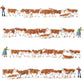 HO scale model train farm set with horses, cows, figures, and farm details in a detailed 1:87 miniature scene.