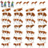 HO scale 1:87 model train farm set with horses, cows, figures, and farm details, perfect for model train layouts.