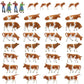 HO scale 1:87 model train farm set with horses, cows, figures, and farm details, perfect for model train layouts.