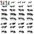 HO scale 1:87 model train farm set with horses, cows, figures, and farm accessories in detailed miniature scene.