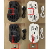 BYMRR Train Store ergonomic honeycomb wireless gaming mouse with RGB lighting, 6 buttons, adjustable DPI, and Type-C charging port