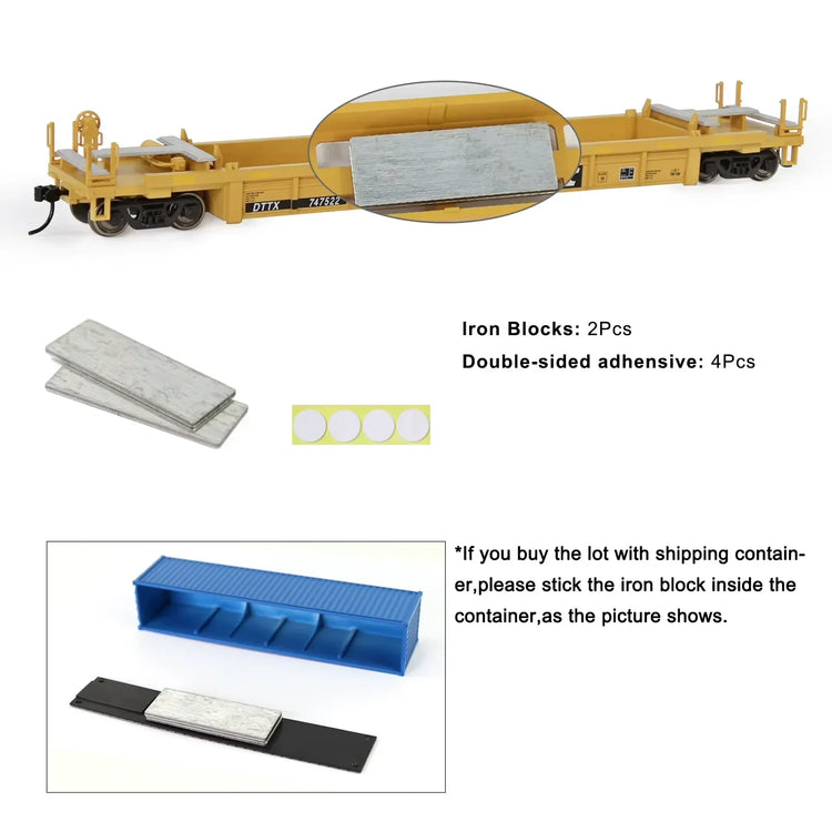 Evemodel HO Scale 1:87 40Ft Well Car with 20&