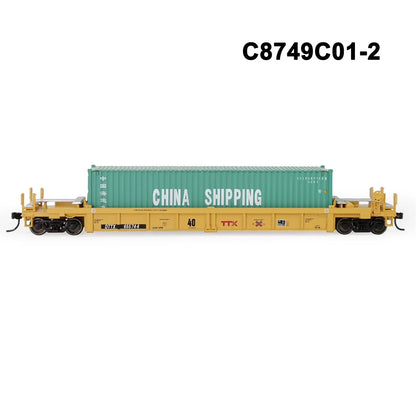 Evemodel HO Scale 1:87 40Ft Well Car with 20&
