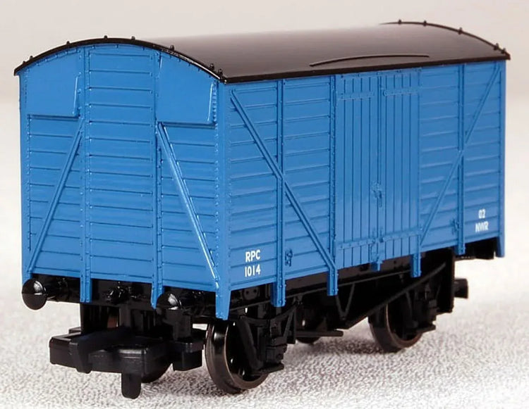 HO scale Bachmann Trains ventilated van freight car with detailed roof vents and side doors for model train setup.