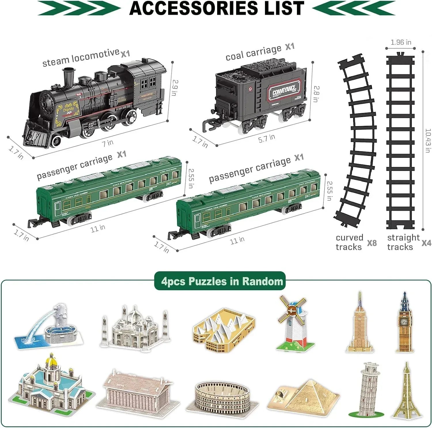 Electric train set for children featuring a metal alloy Christmas steam locomotive toy with colorful train cars and tracks.