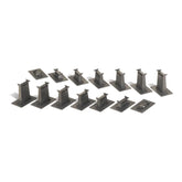 HO scale 14-piece E-Z Track graduated pier set for model railroads, featuring realistic concrete piers for train layouts.