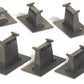 HO scale 14-piece E-Z Track graduated pier set for model railroads, featuring realistic concrete piers and track support structures.