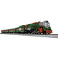 HO scale Christmas Express electric model train set from BYMRR Train Store with remote control and Bluetooth connectivity, decorated for the holidays.