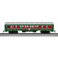 HO scale Christmas Express electric model train set by BYMRR Train Store with remote control and Bluetooth connectivity, decorated for the holidays.