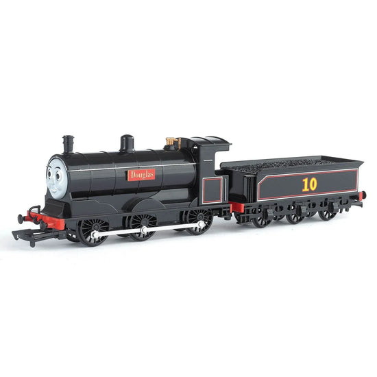 HO scale Douglas locomotive with animated eyes for model railways, featuring detailed design and realistic features.