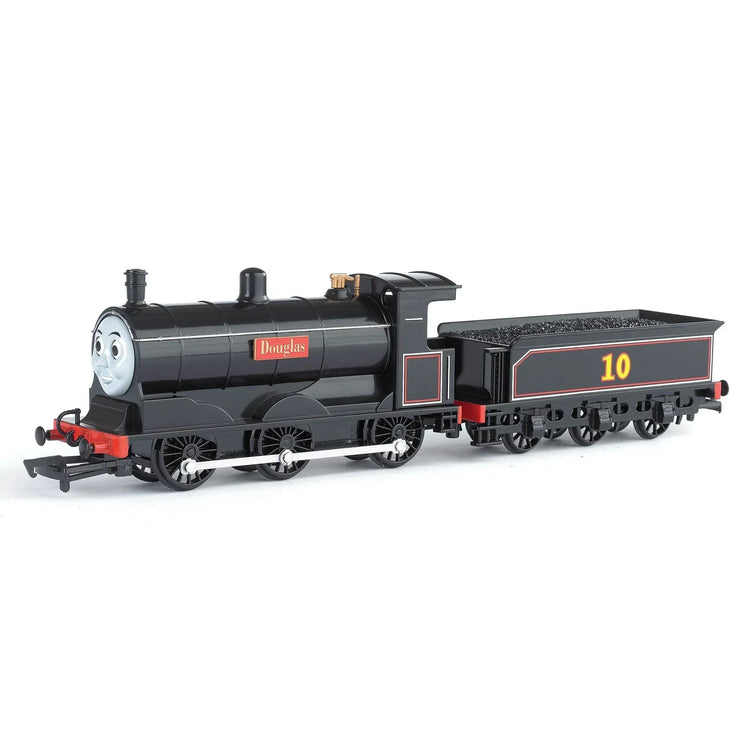 HO scale Douglas locomotive with animated eyes for model railways, featuring detailed design and realistic features.