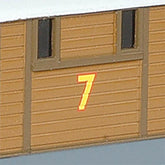 HO scale Thomas & Friends Toby the Tram Engine model with moving eyes, detailed plastic toy train by BYMRR Train Store.
