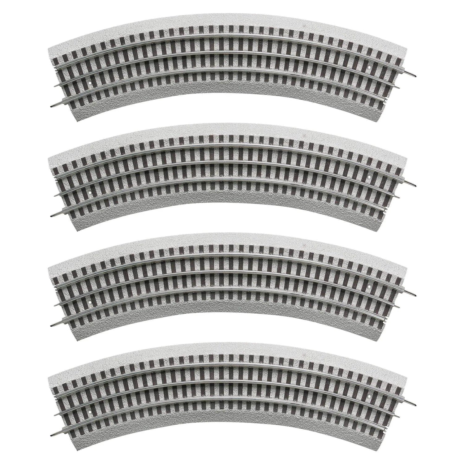 O-Gauge Fastrack O36 curved track set with four 45-degree pieces for model train layout by BYMRR Train Store