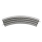 O-Gauge Fastrack O36 curved track set with four 45-degree pieces, designed for versatile model train layouts.